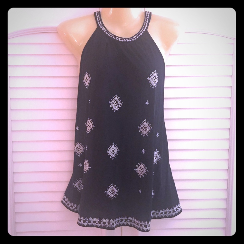 Loft embroidered halter top